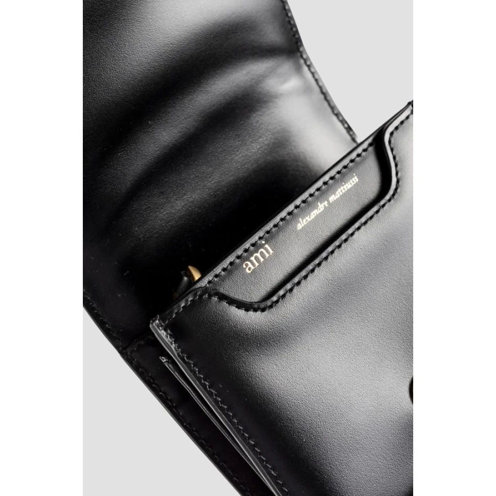 Ami Paris Compacte Zwarte Paris Portemonnee Black Dames