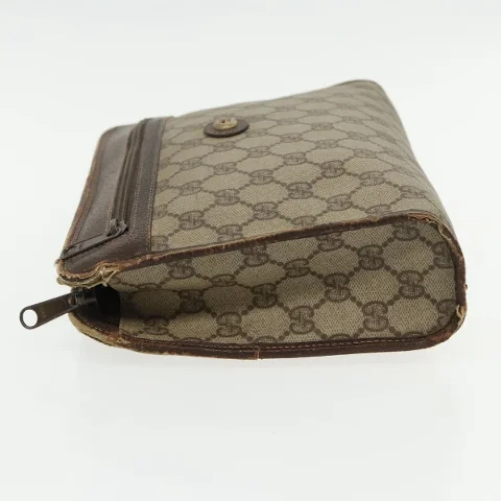 Gucci Vintage Pre-owned Canvas clutches Beige Dames