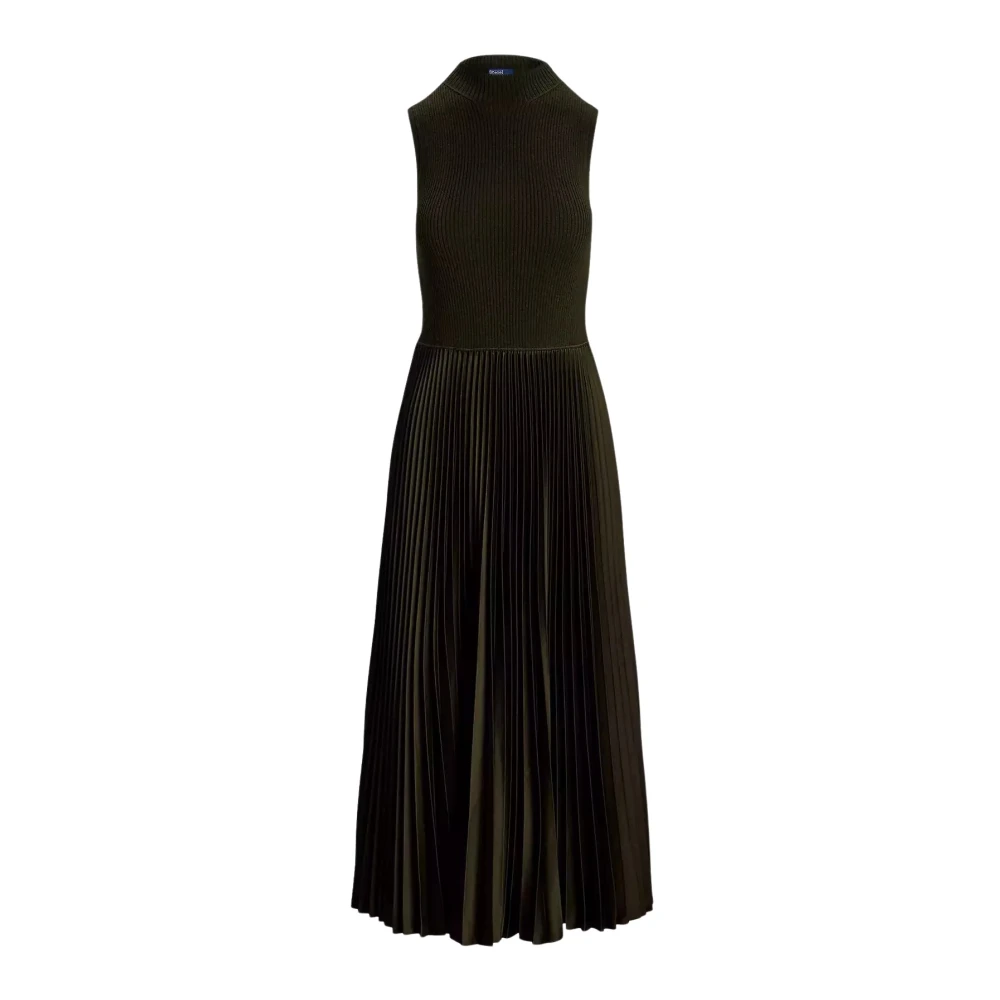 Ralph Lauren Geplooide mouwloze midi-jurk Green Dames