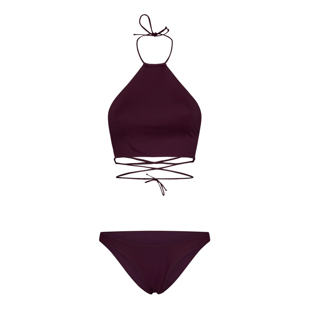 The Attico Bordeaux Gekruiste Bh Bikini Ss23 Purple Dames