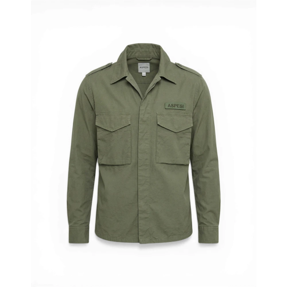 Aspesi Men's Green Cotton Military Shirt - Casual Shirts - L - Shirts
