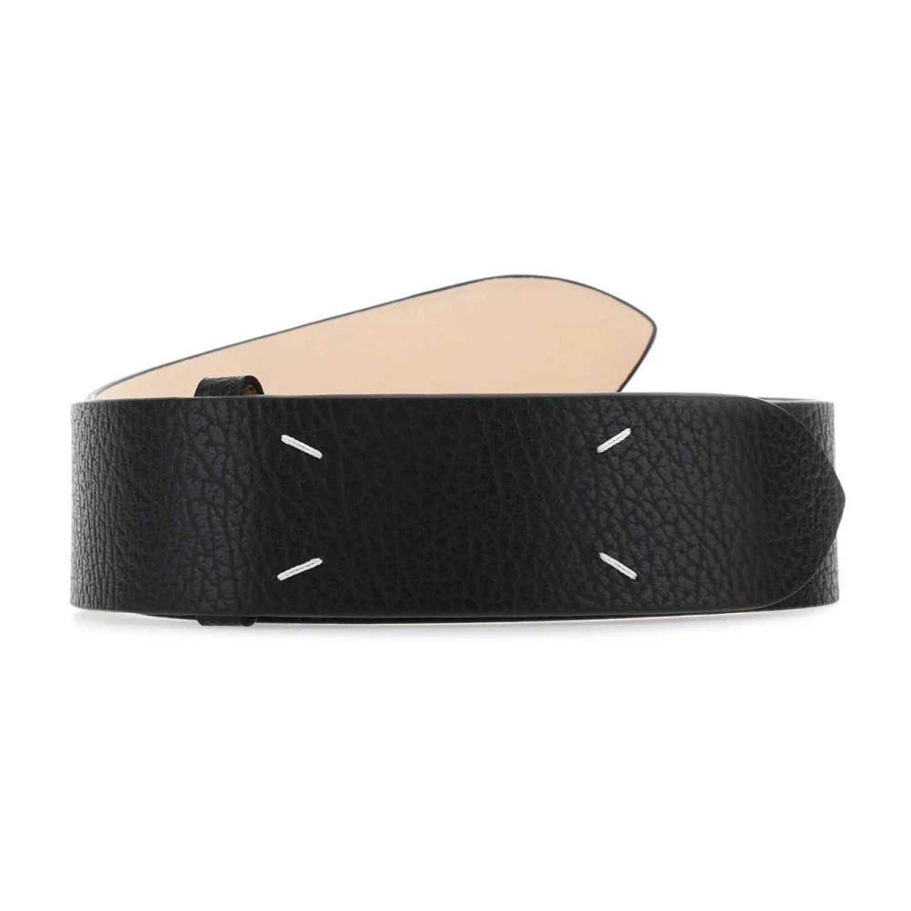 Maison Margiela Klassieke Zwarte Leren Riem Black Dames