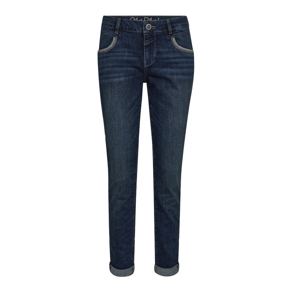 MOS MOSH Blauwe Geborduurde Marla Jeans Blue Dames