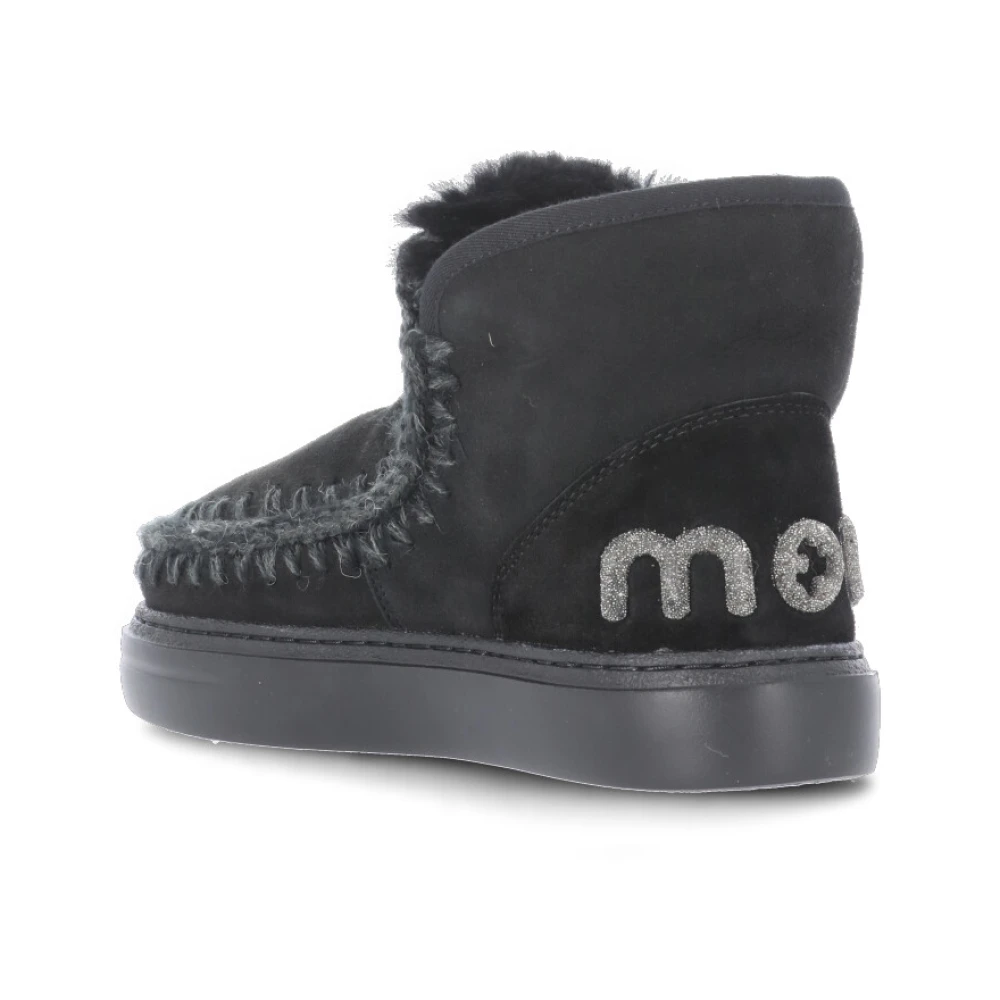 Mou Zwarte Suède Eskimo Bold Sneaker Black Dames