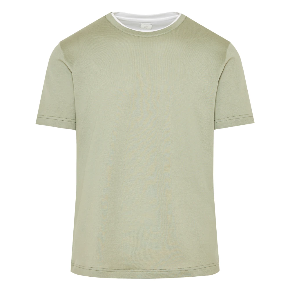 Eleventy Italiaans katoenen T-shirt Ontwerperscode K75Tshj01Tes0K265 Green Heren