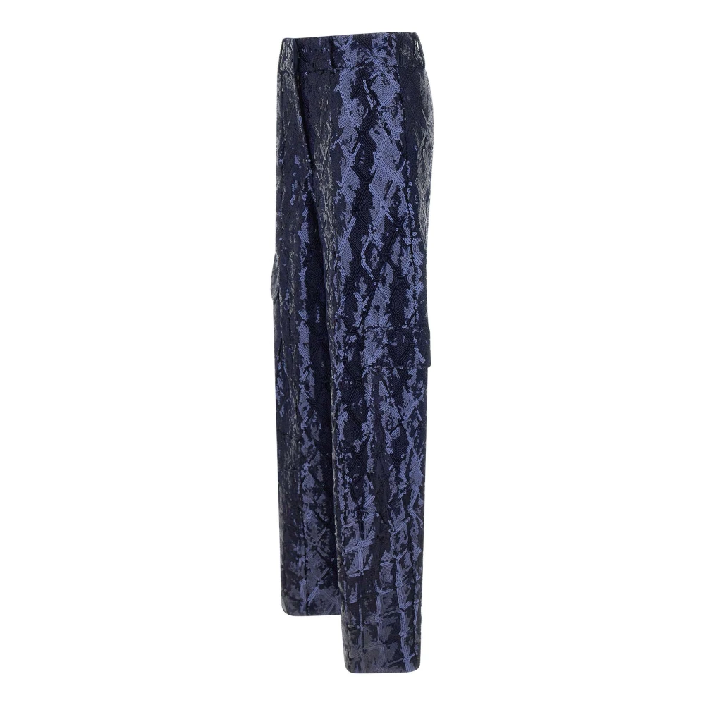 Rotate Birger Christensen Wijde broek Blue Dames