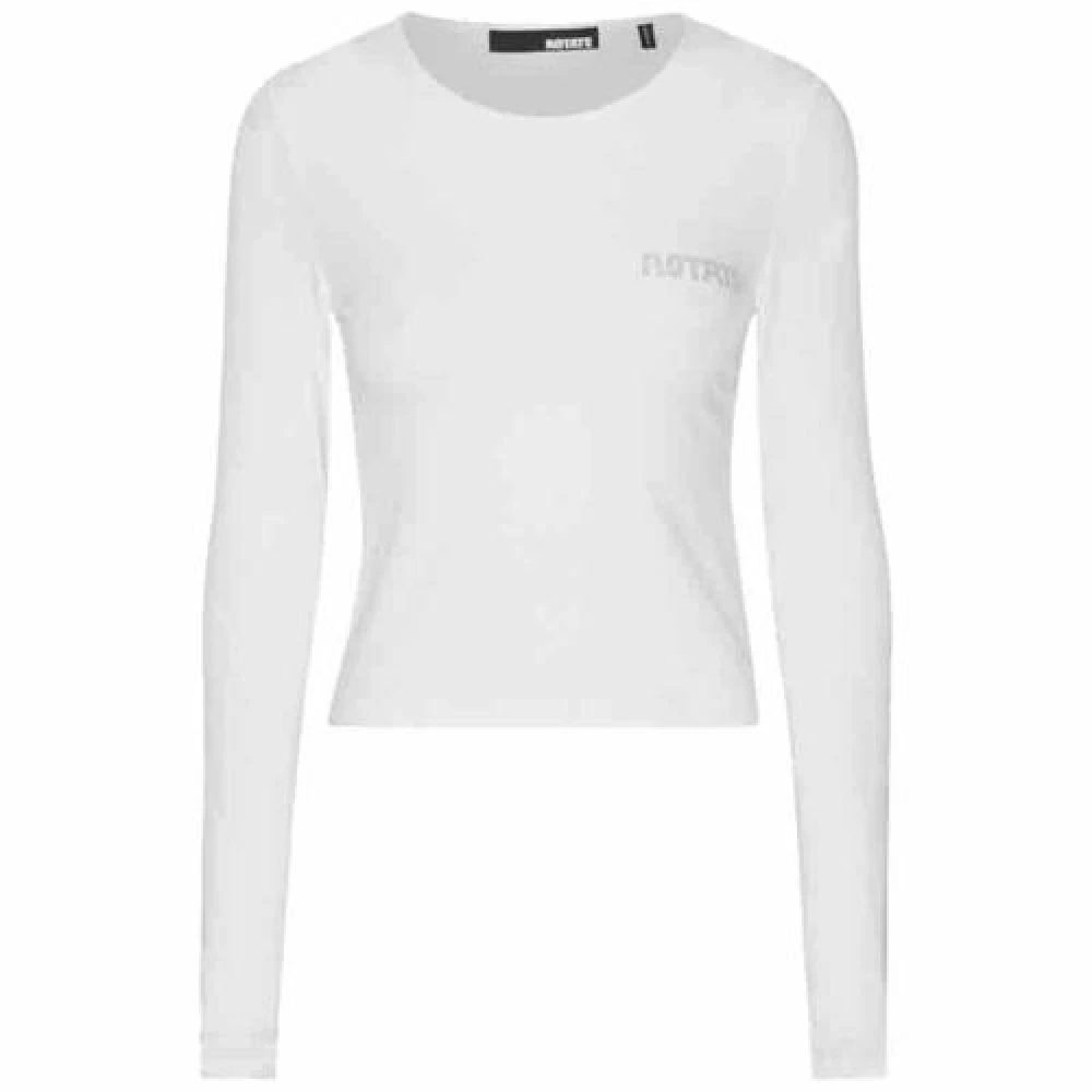 Rotate Birger Christensen Long Sleeve Logo Tee White Dames