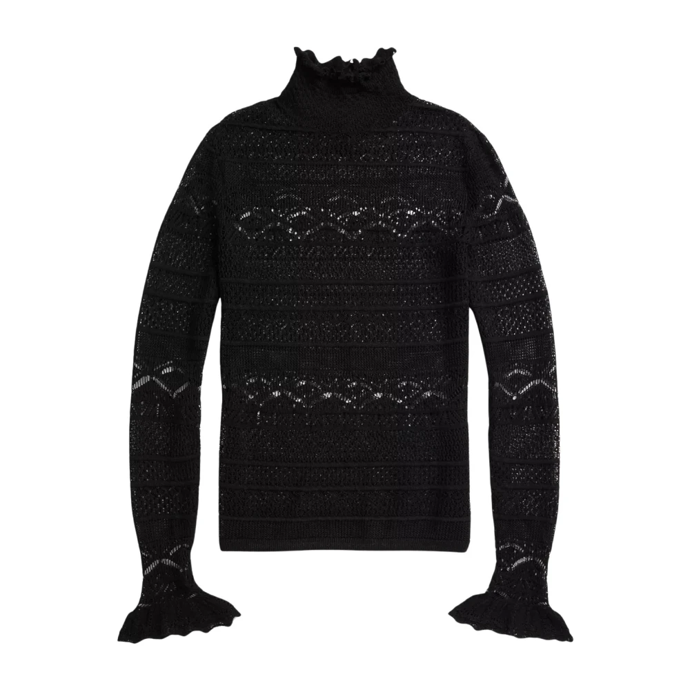 Ralph Lauren Zwarte kanten top Black Dames