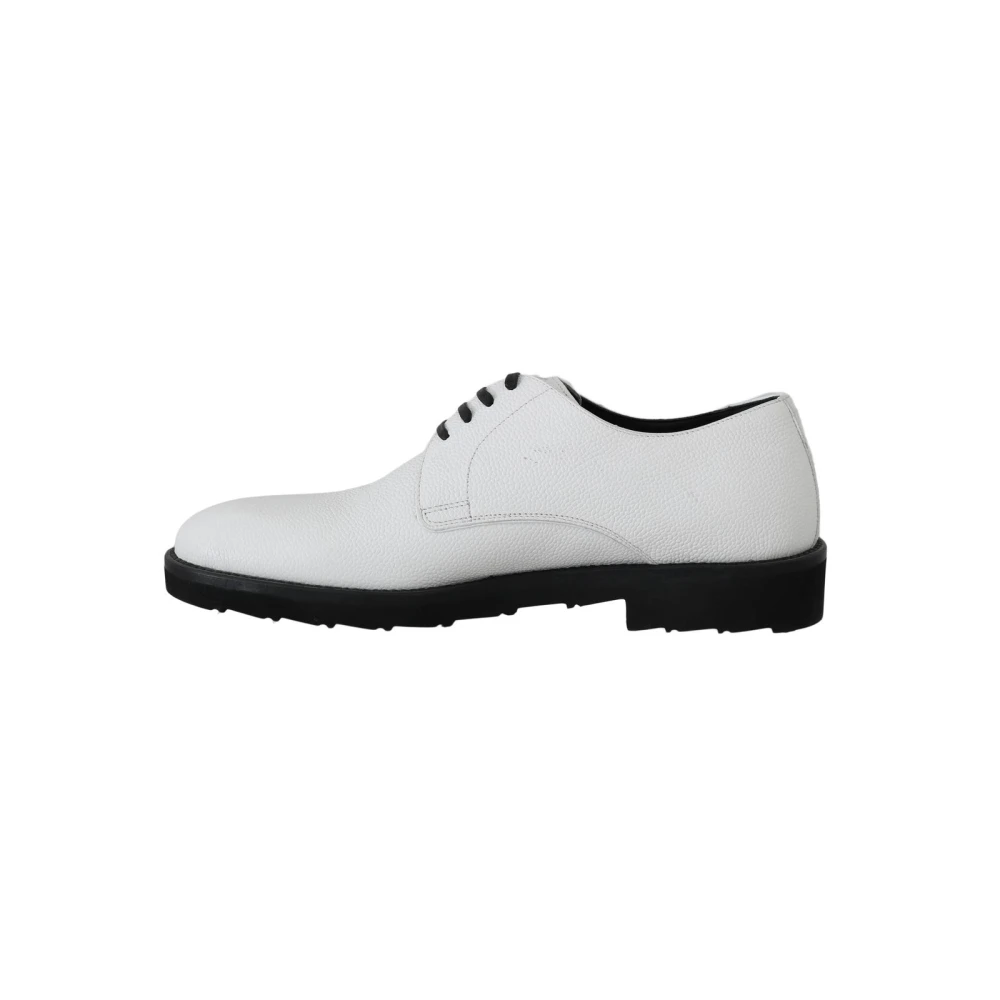 Dolce & Gabbana White Dress Shoes, Male, 5 Uk, Leather Derby Shoes Mv2173