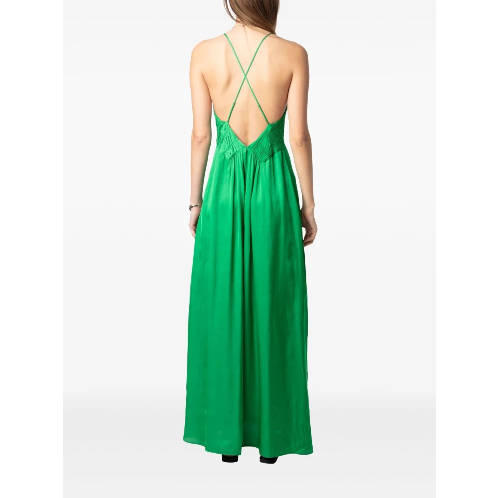 Zadig & Voltaire Groene Satijnen Jurk Green Dames