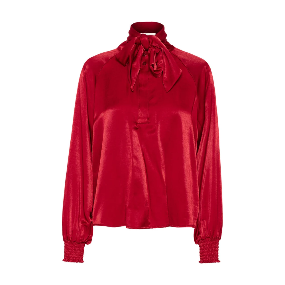 My Essential Wardrobe Estelle Lange Mouw Blouse Red Dames