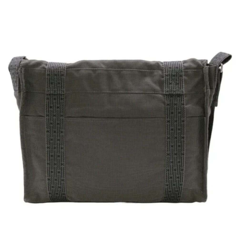 Hermès Vintage Pre-owned Canvas shoulder-bags Gray Dames