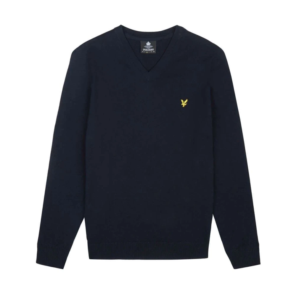 Lyle & Scott V-neck Knitwear Blue Heren