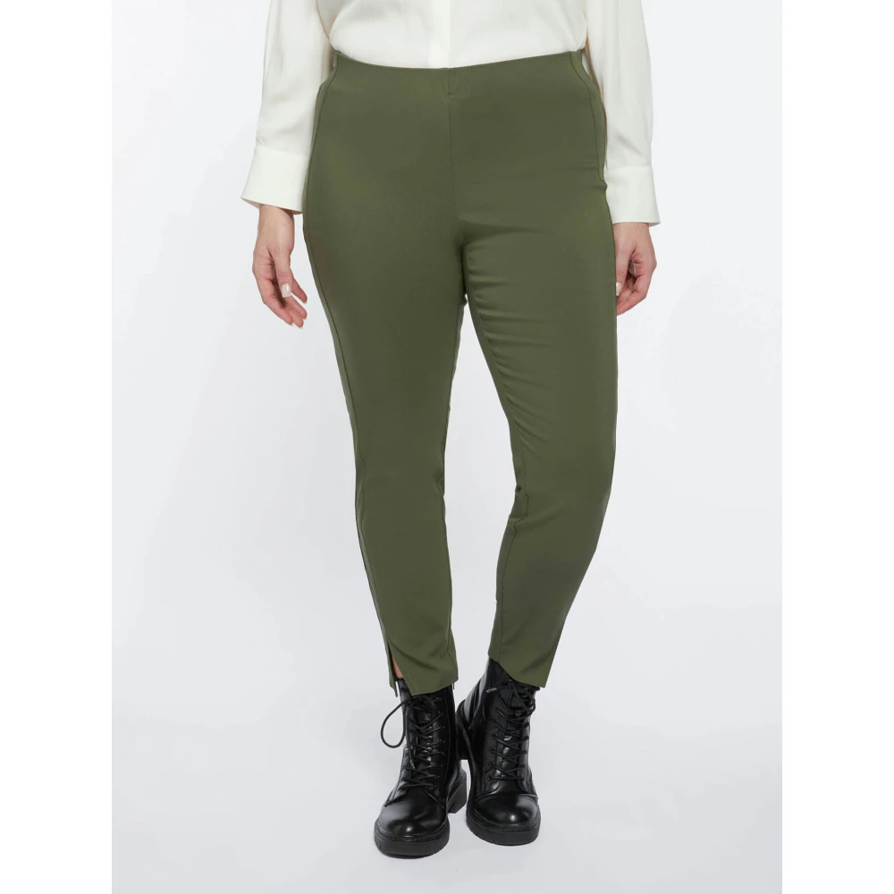 Fiorella Rubino Skinny Broek met Zij-inzetstukken Green Dames