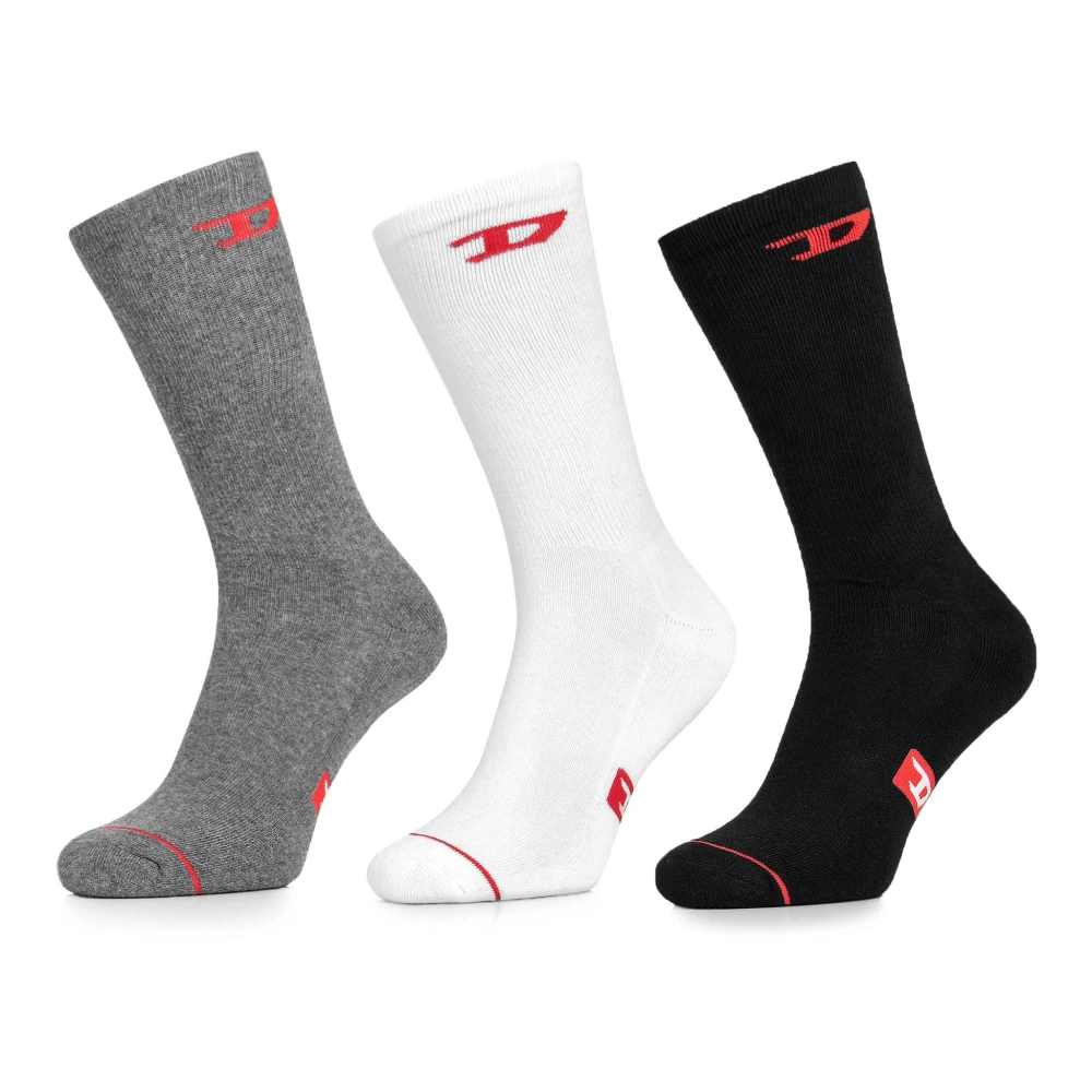 Diesel Heren Sokken 3-Pack Wit Grijs Zwart Multicolor Heren