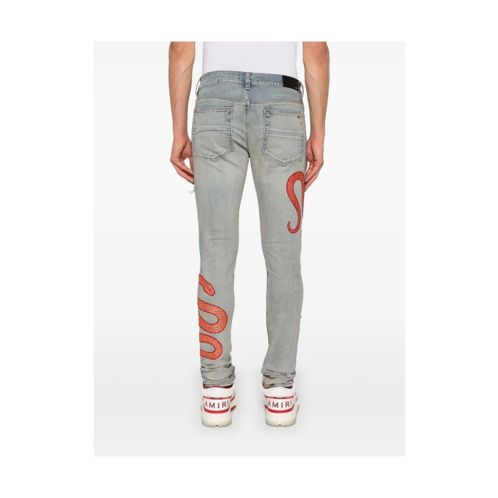 Amiri Lichtblauwe Ripped Jeans Klassieke Stijl Blue Heren