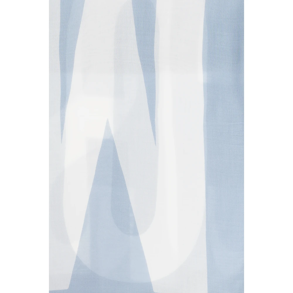 Moschino Sjaal met logo Blue Unisex