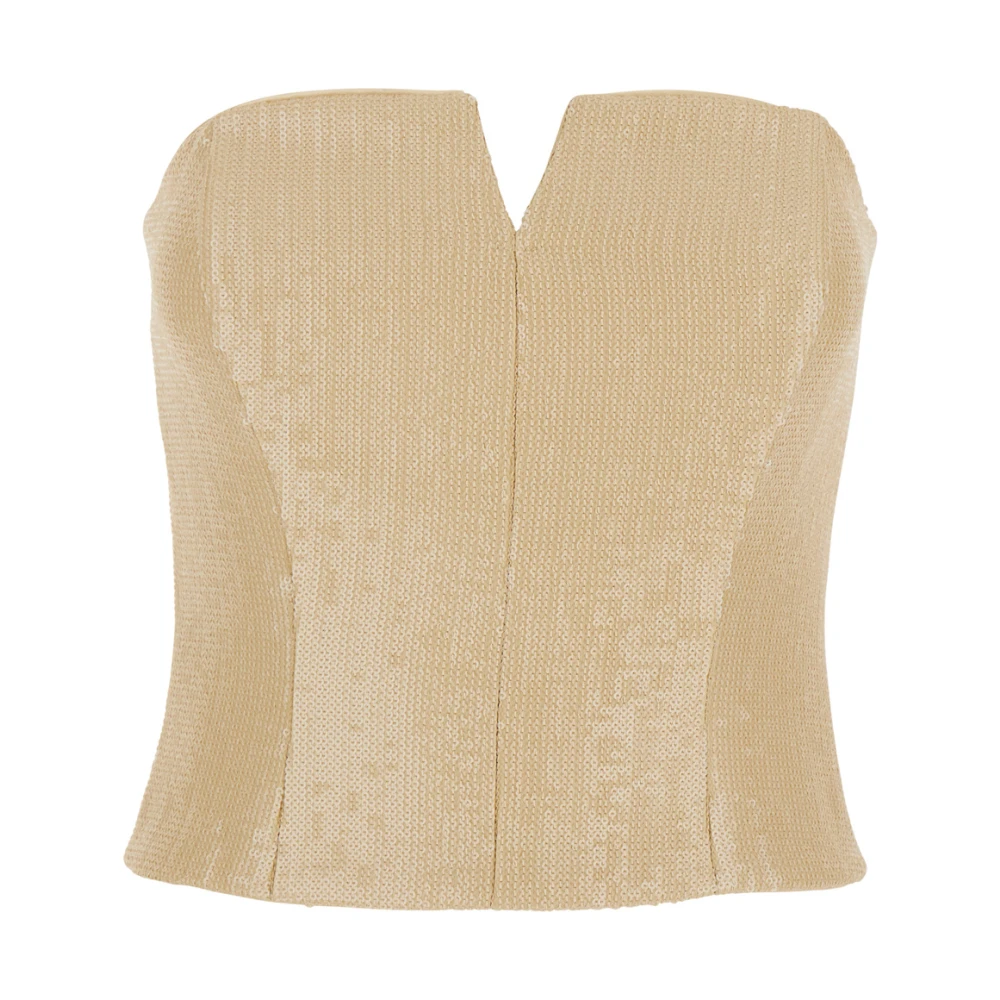 Federica Tosi Paillet Beige Bustier Top Vrouw Beige Dames