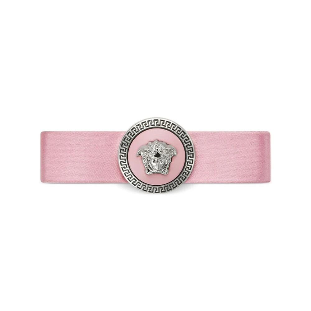 Versace Roze Zilveren Medusa Hoofd Haarklem Pink Dames
