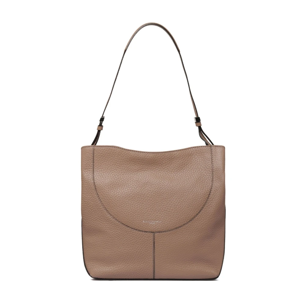 Gianni Chiarini Bruine Maxi Grain Leren Schoudertas Brown Dames