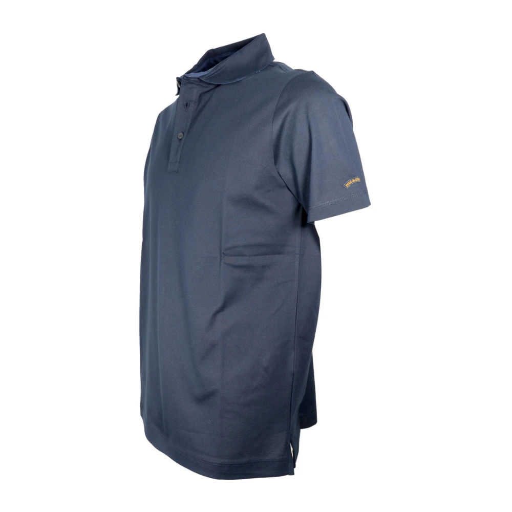 PAUL & SHARK Blauwe Katoenen Polo met Logo Kraag Blue Heren