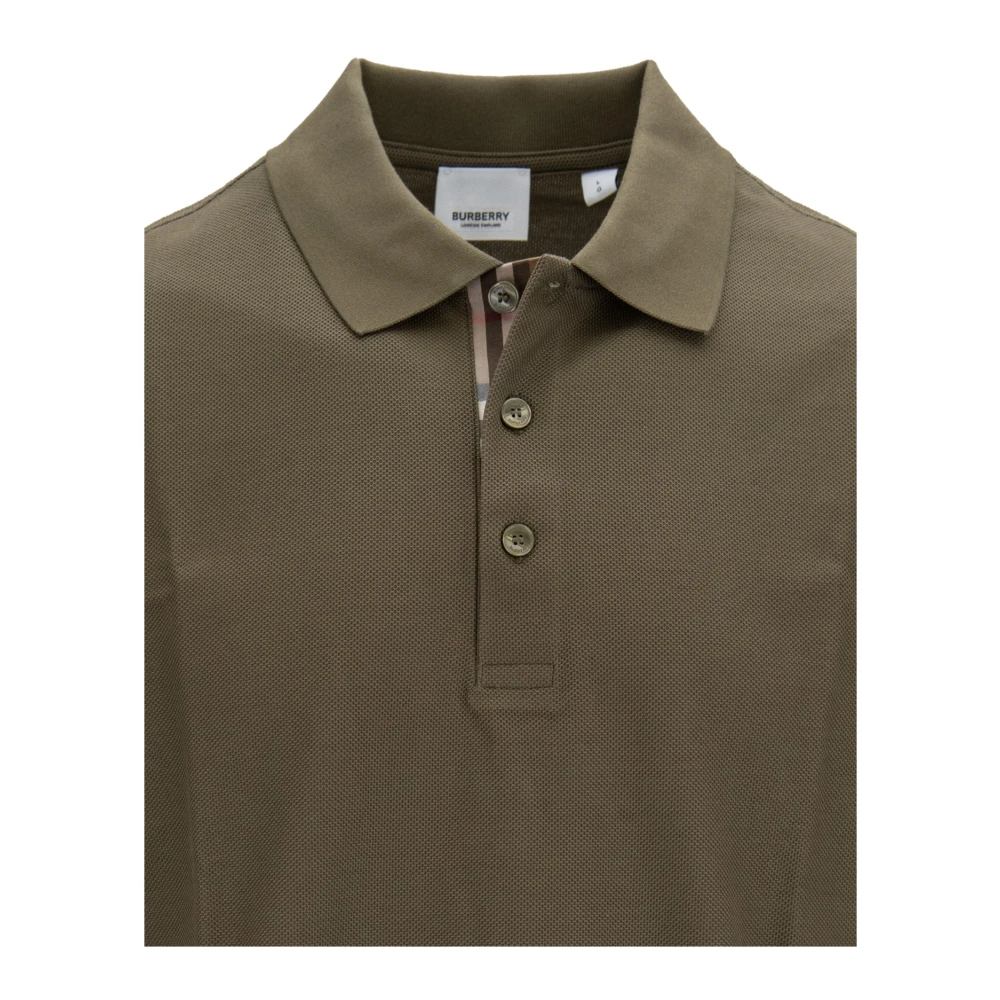 Burberry Heren Knoop Polo Shirt Green Heren