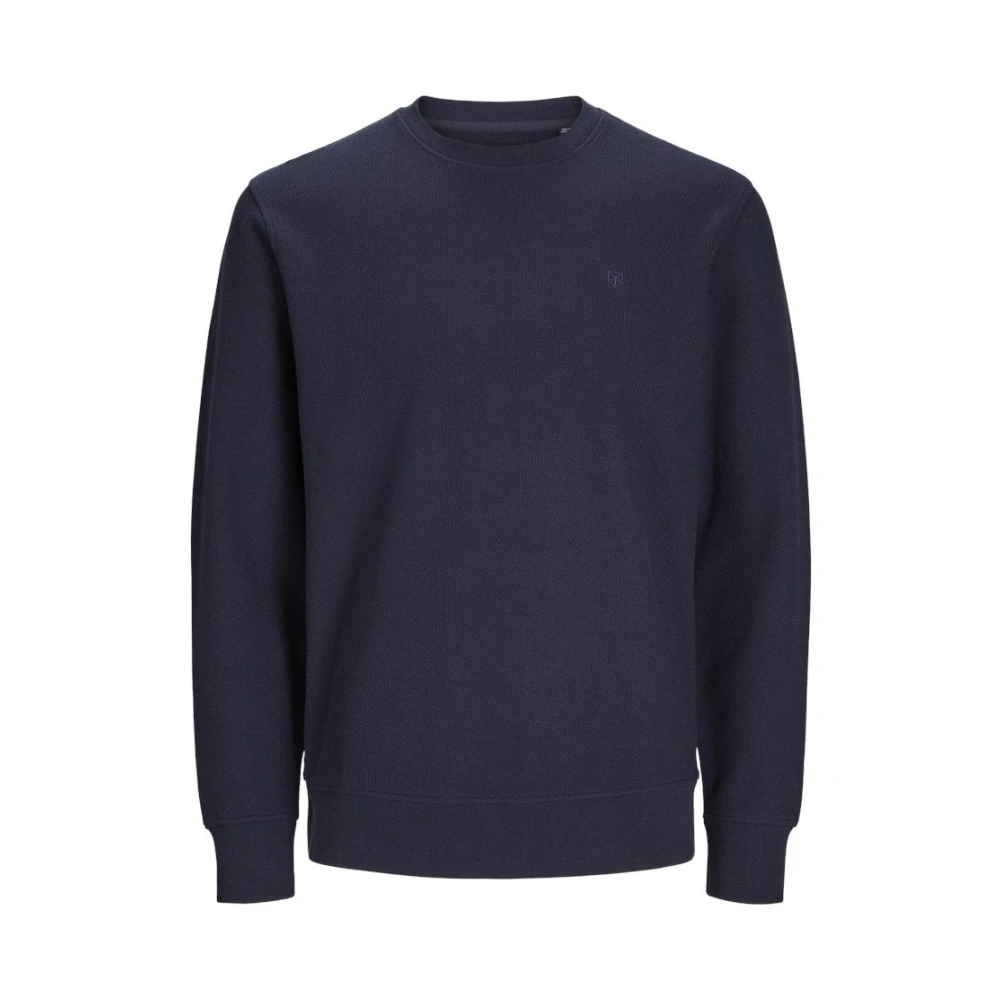 Jack & jones Gestructureerde Sweatshirt Met Ronde Hals Blue Heren