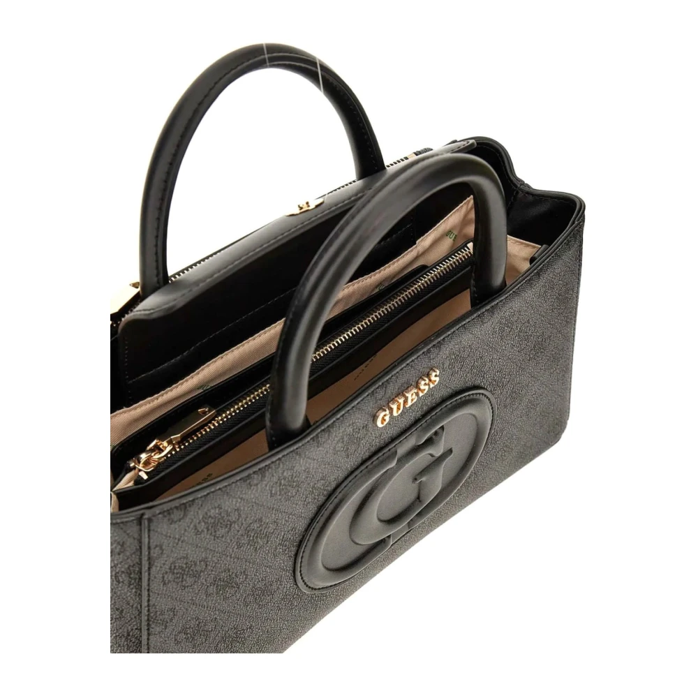 Guess Monogram Eco Mietta Handtas Black Dames