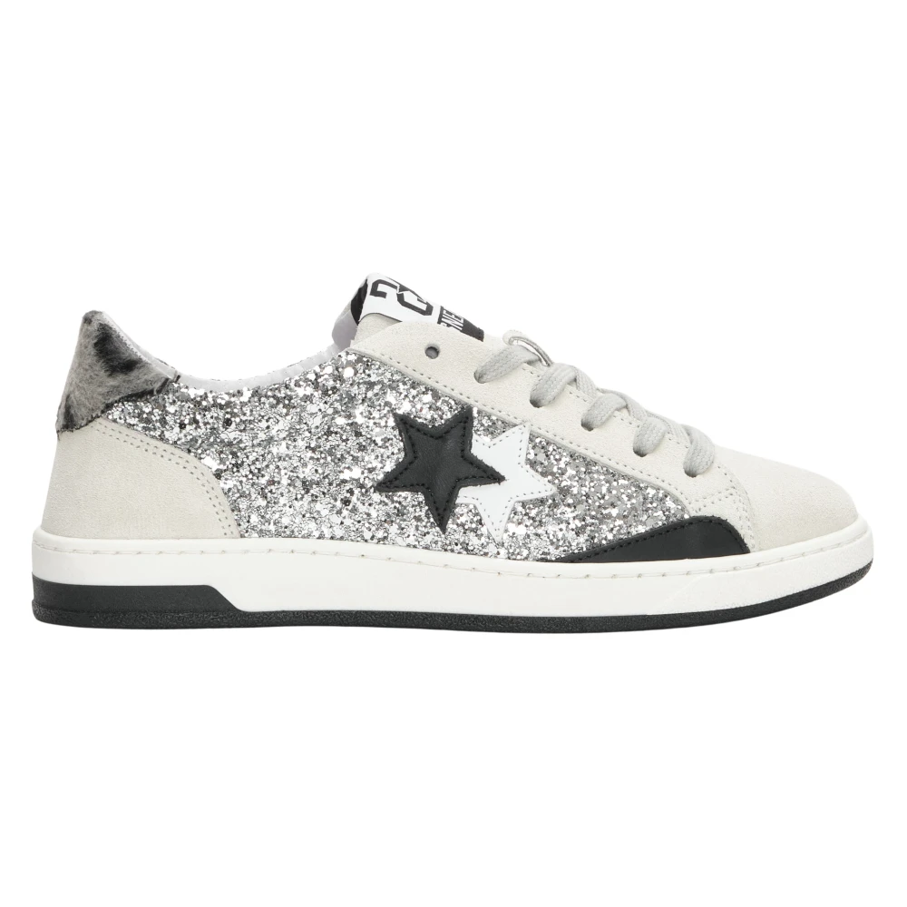 2Star Glitter Luipaard Sneakers Dames Schoenen Grijs