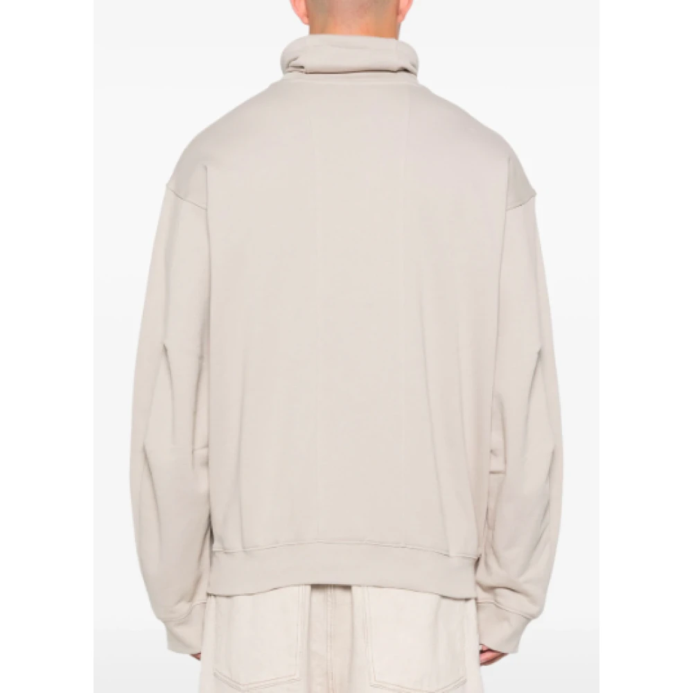 Helmut Lang Steen Funnel Hals Sweater Beige Heren
