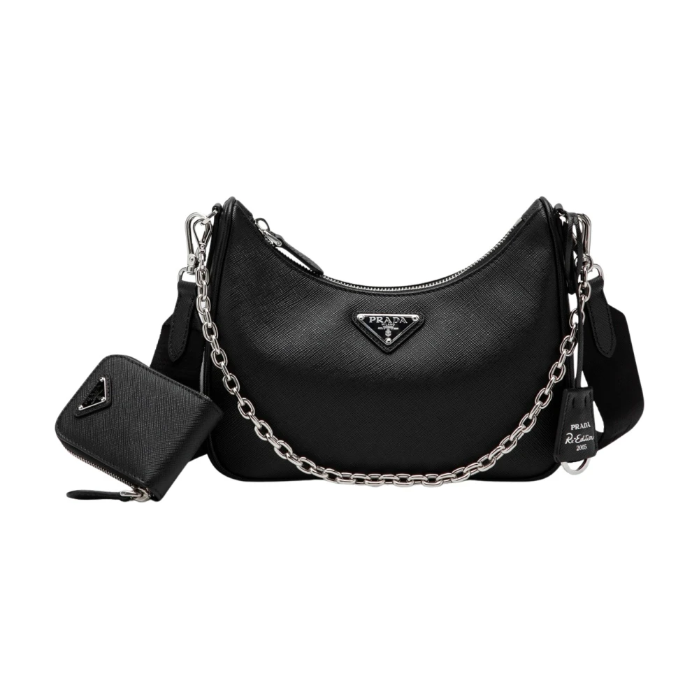 Prada Women's Black Re-Edition 2005 Saffiano Shoulder Bag - Woman Shoulder Bags One Size - Image 3