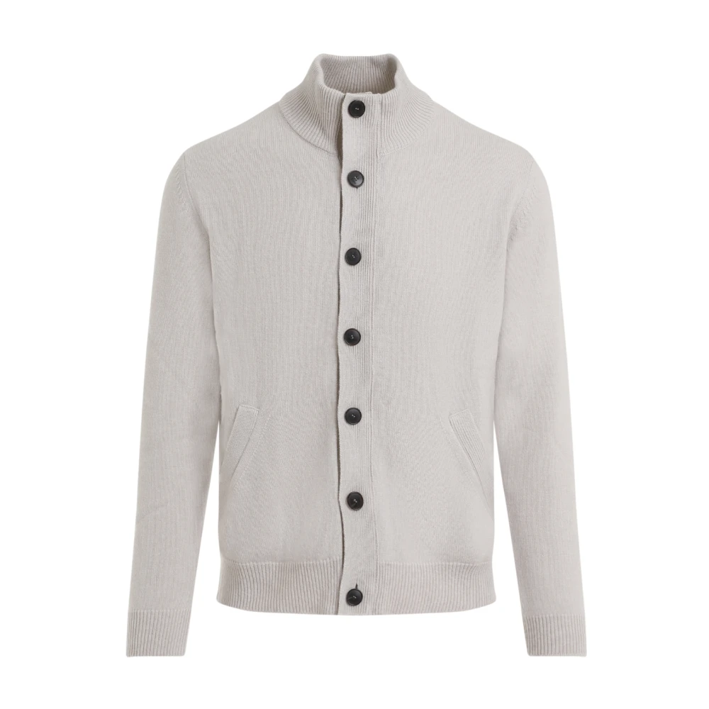 Brioni Sand Cashmere Zip Blouson Sweatshirt Beige Heren