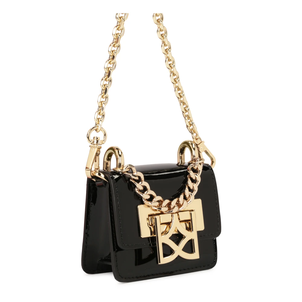 Kazar Gelakte zwarte mini tas aan een ketting Black Dames