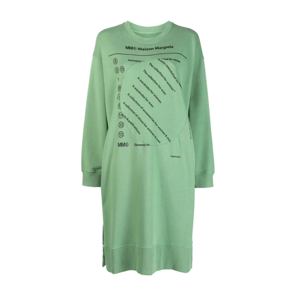 Mm6 Maison Margiela Women's Green Side Slit Midi Dress - Short Dresses - L - Dresses
