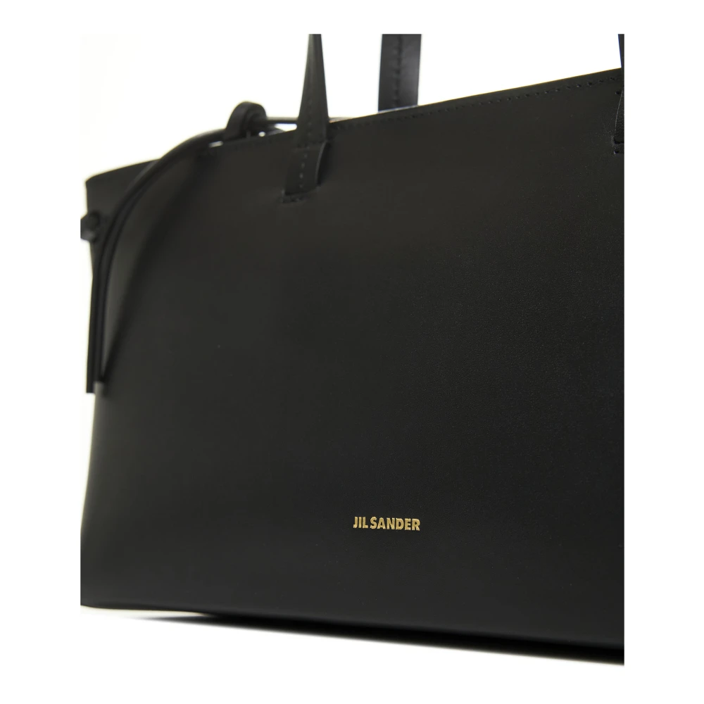 Jil Sander Zwarte Leren Zegelzak Black Dames