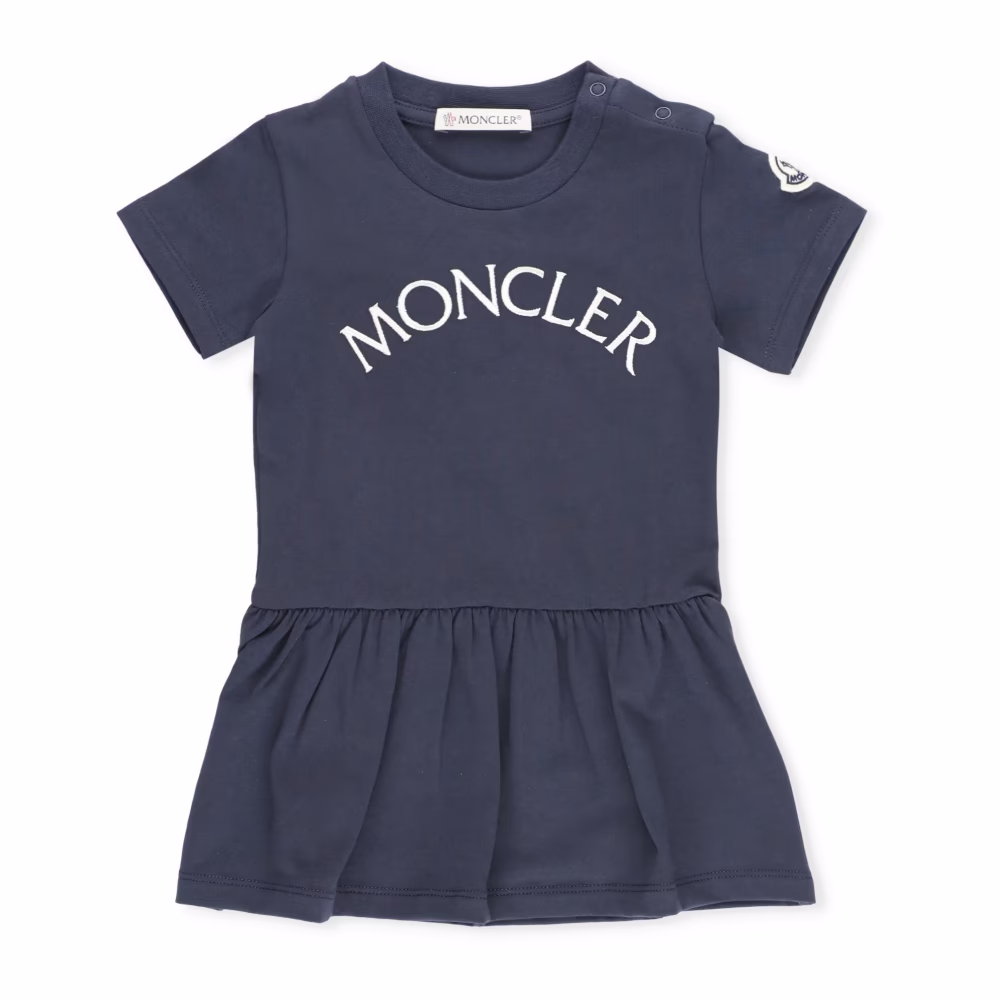 Baby Baumwollkleid Blau-Rosa Kurzarm