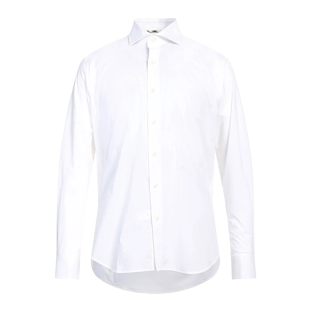 Aquascutum Men's White Formal Shirts, L, Button Down Popeline Shirt