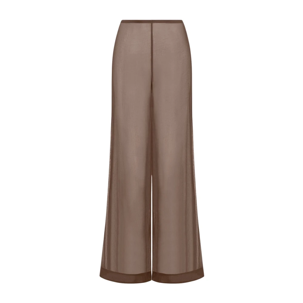 Staud Doorschijnende Crinkle Chiffon Broek Brown Dames