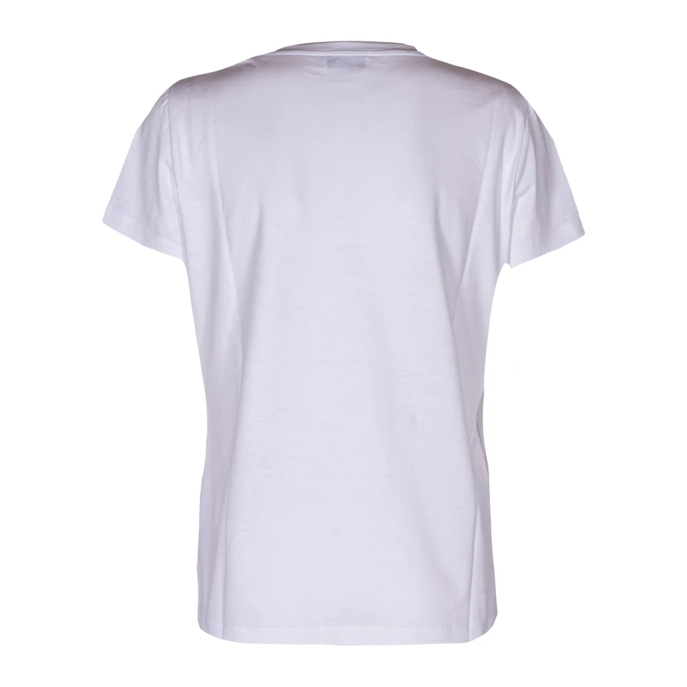 Dondup Dames Geborduurd Logo T-shirt Slim Fit White Dames