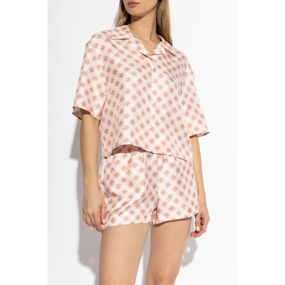 Amiri Zijden Blouse Pink Dames