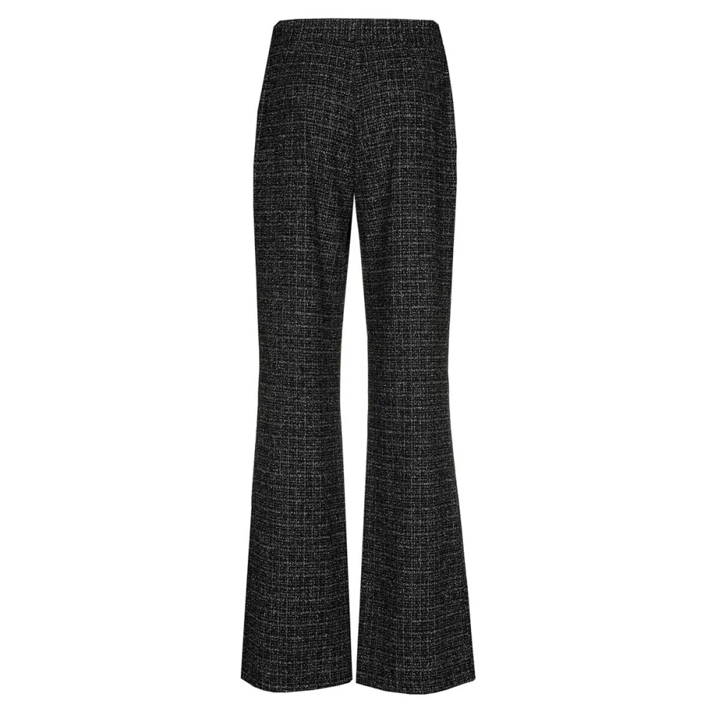 Caroline Biss Tweed Straight-Leg Broek Black Dames