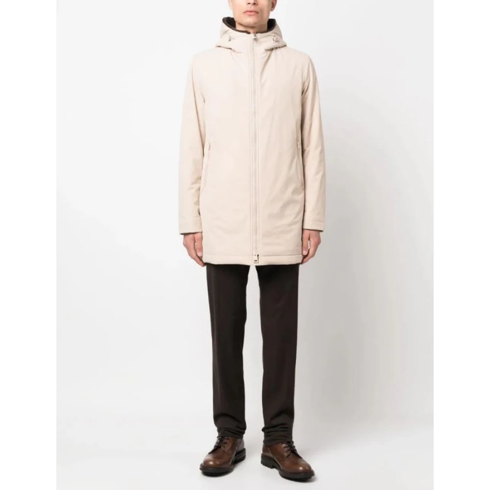 Herno Beige Dierenleer Vrij Bontjas Beige Heren