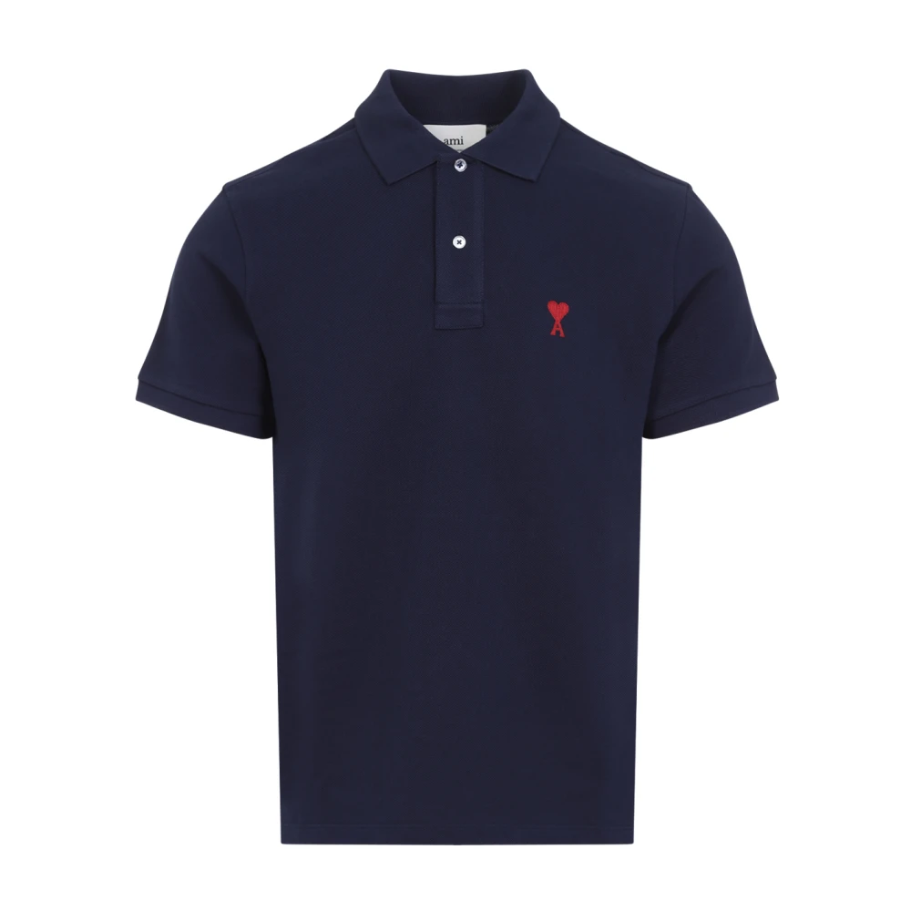 Ami Paris Blauw Polo Shirt Stijlvolle Casual Kleding Blue Heren
