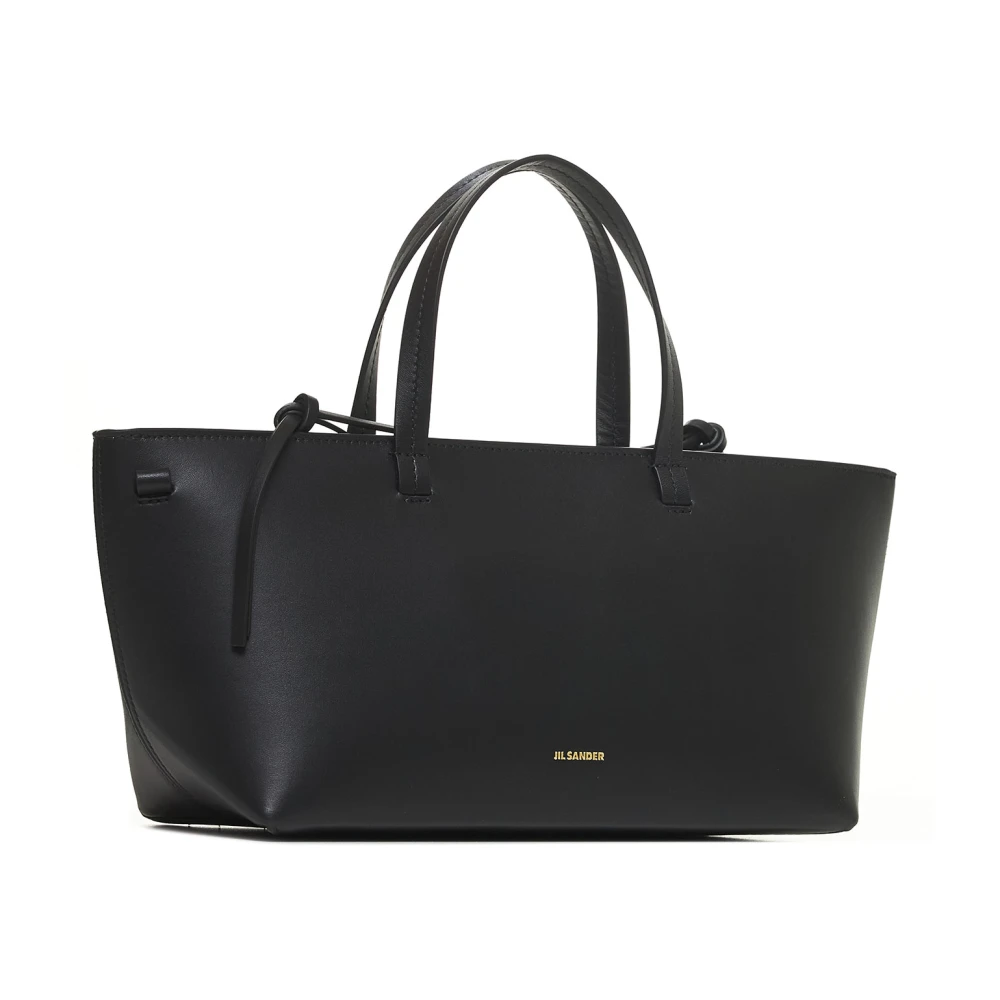 Jil Sander Zwarte Leren Zegelzak Black Dames