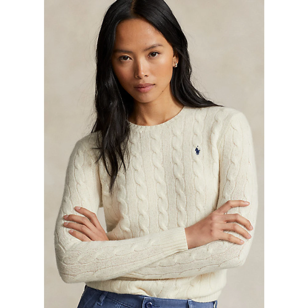 Polo Ralph Lauren Cashmere trui met kabelpatroon Beige Dames