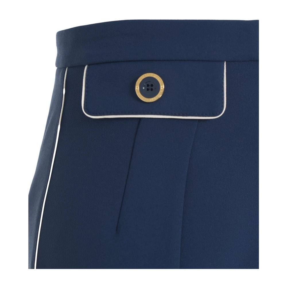 Elisabetta Franchi Blauwe Crêpe Mini Rok Blue Dames