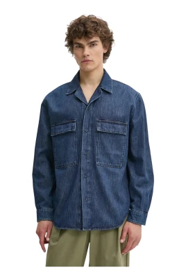 Denimskjorta med dubbla fickor