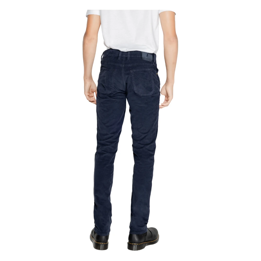 Jeckerson Blauwe Katoen-Lycra Ritsbroek Blue Heren