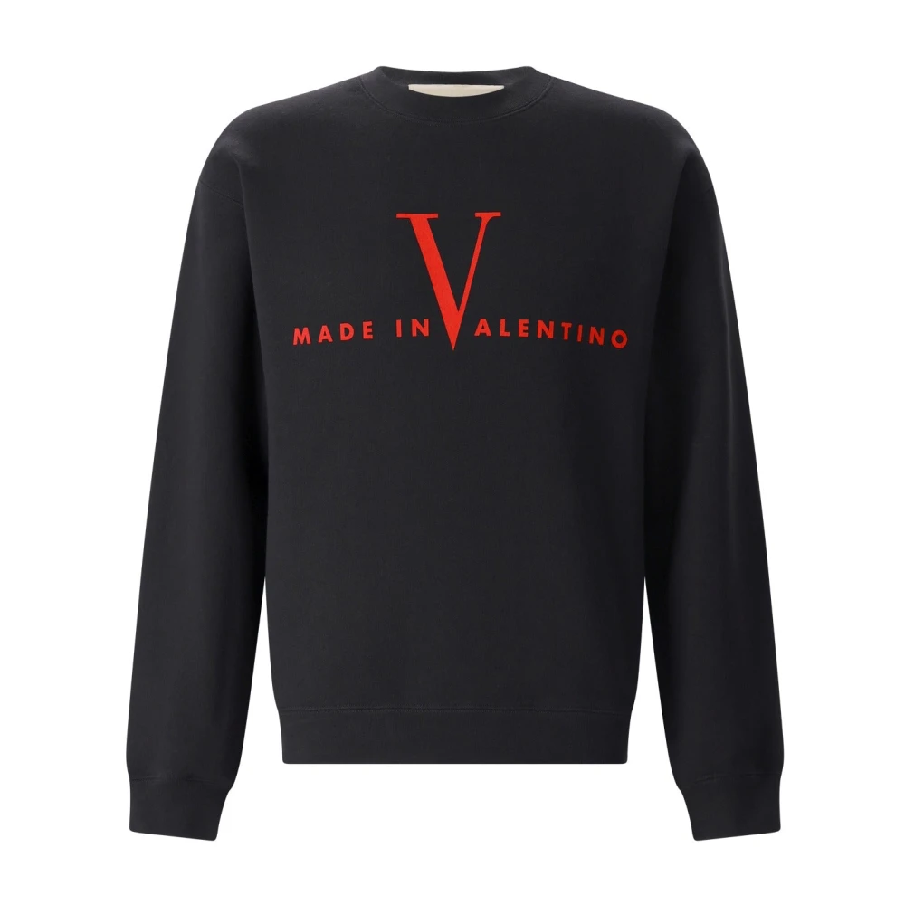 Valentino Men's Black Made In Print Crewneck Sweatshirt - Sweatshirts - L - Sweatshirts & Hoodies