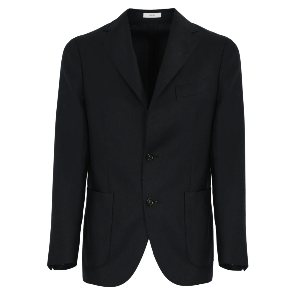 Boglioli Blauwe Wol Herenjas Single-Breasted Blue Heren